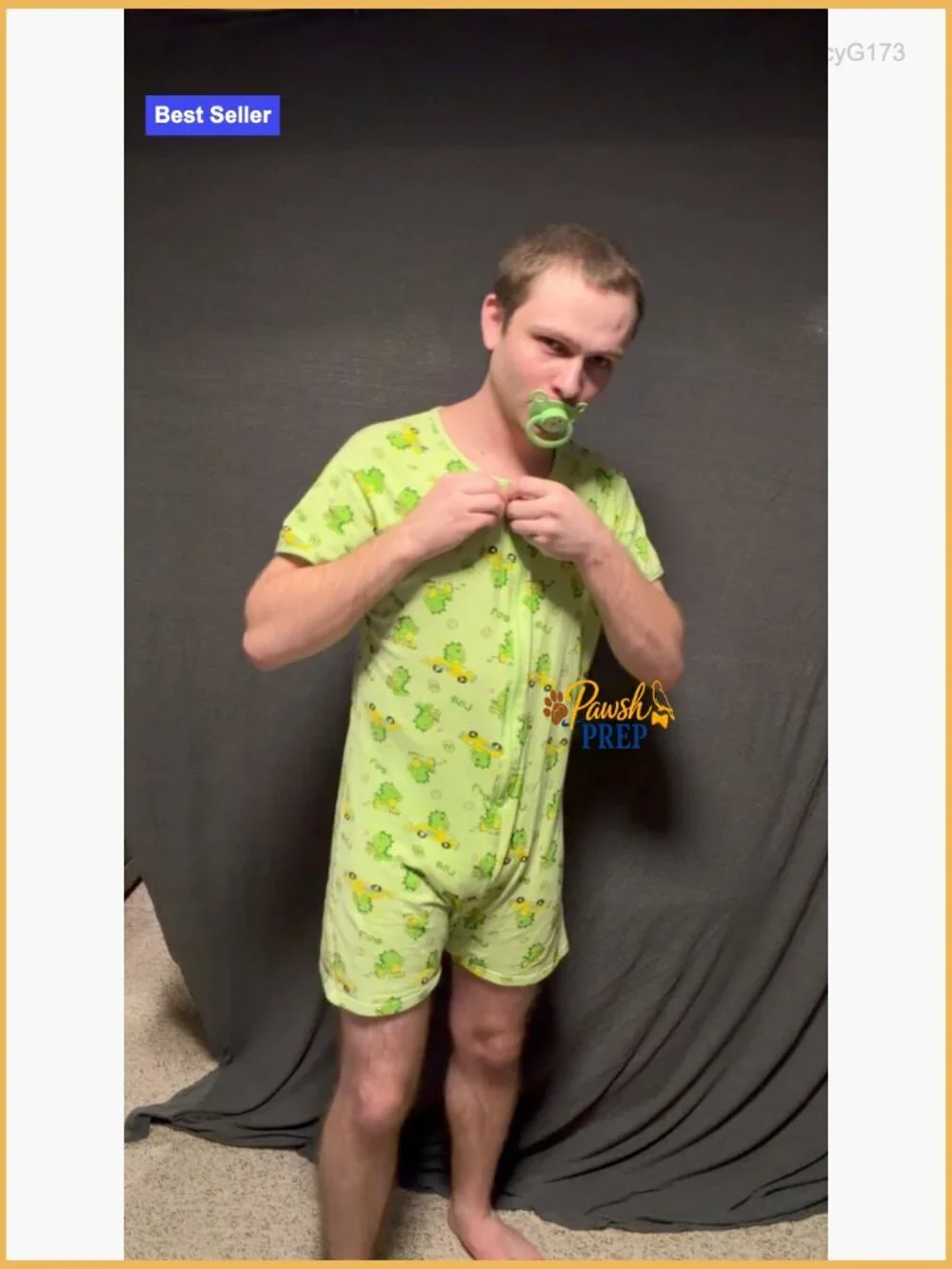 Men's Dinosaur Print Cotton Romper One-Piece Pajamas with Snap Crotch
